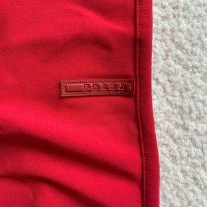 Prada | Swim | Vintage Prada Cherry Red Bikini With Black Tie Front ...